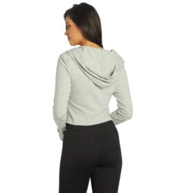 Free People Kadi Shrunken Hoodie Heather Grey -Pranty Yoga Shop 6846725750827 heathergrey 3a