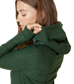 Beyond Yoga Featherweight Spacedye Day And Night Hoodie -Pranty Yoga Shop 6852035870763 forestgreenpine 5a