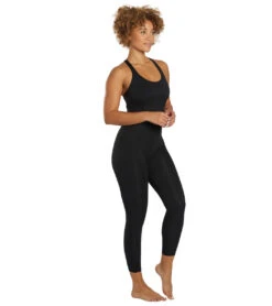 Spiritual Gangster Flaunt Eco Jersey 7/8 Bodysuit -Pranty Yoga Shop 6928718626859 black 2a