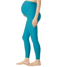 Beyond Yoga Spacedye Maternity Out Of Pocket High Waisted 7/8 Leggings Blue Glow Heather -Pranty Yoga Shop 6958964670507 blueglowheather 4a
