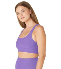 Beyond Yoga Spacedye In A Twist Bra Bright Amethyst Heather
