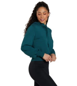 Spiritual Gangster Blouson Sleeve Fleece Hoodie 8 Spiritual Gangster Blouson Sleeve Fleece Hoodie -Pranty Yoga Shop 6973594239019 foliage 2a