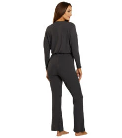 Spiritual Gangster V Neck Jumpsuit -Pranty Yoga Shop 6989237354539 vintageblack 3a