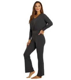 Spiritual Gangster V Neck Jumpsuit -Pranty Yoga Shop 6989237354539 vintageblack 4a