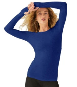 Beyond Yoga Featherweight Spacedye Classic Crew Pullover Electric Royal Heather -Pranty Yoga Shop 7027692797995 electricroyalheather