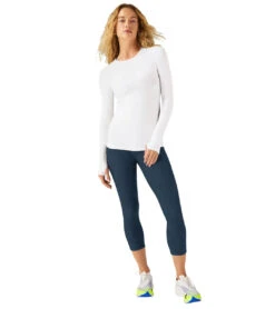 Beyond Yoga Featherweight Spacedye Classic Crew Pullover Cloud White -Pranty Yoga Shop 7027694207019 cloudwhite 4a