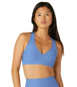 Beyond Yoga Spacedye Lift Your Spirits Yoga Sports Bra Flower Blue Heather -Pranty Yoga Shop 7027778388011 flowerblueheather