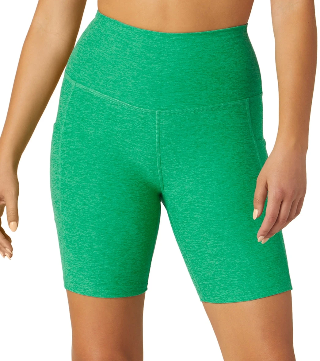 Beyond Yoga Spacedye Team Pockets High Waisted Biker Shorts Green Grass Heather 6 Beyond Yoga Spacedye Team Pockets High Waisted Biker Shorts Green Grass Heather - Image 4