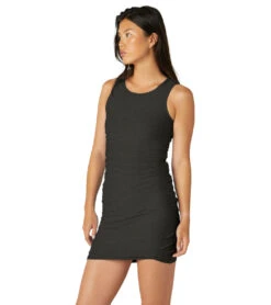 Beyond Yoga Featherweight Summer Gather Mini Dress -Pranty Yoga Shop 7027845005355 darkestnight 2a