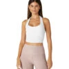 Beyond Yoga Spacedye Well Rounded Cropped Halter Tank -Pranty Yoga Shop 7027846709291 cloudwhite 1a
