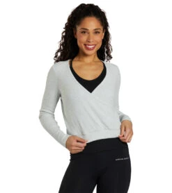 Spiritual Gangster Surplice Smock Wrap -Pranty Yoga Shop 7032680710187 heatherash