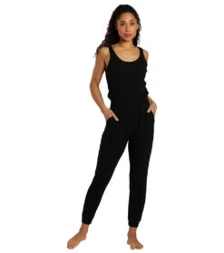 Spiritual Gangster Ballet Rib Jumpsuit -Pranty Yoga Shop 7032681037867 black