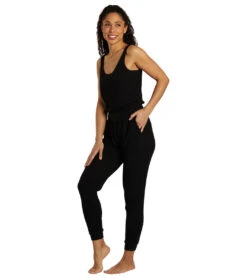 Spiritual Gangster Ballet Rib Jumpsuit -Pranty Yoga Shop 7032681037867 black 4a