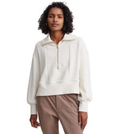 Varley Ramona Half Zip Whisper White 9 Varley Ramona Half Zip Whisper White -Pranty Yoga Shop 7052003606571 whisperwhite