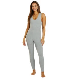 Year Of Ours Body V-Neck Jumpsuit Heathered Grey -Pranty Yoga Shop 7059528417323 heatheredgrey