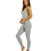 Year Of Ours Body V-Neck Jumpsuit Heathered Grey -Pranty Yoga Shop 7059528417323 heatheredgrey 2a