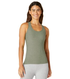 Beyond Yoga Spacedye Step Up Racerback Tank Grey Sage Heather -Pranty Yoga Shop 7066405568555 greysageheather