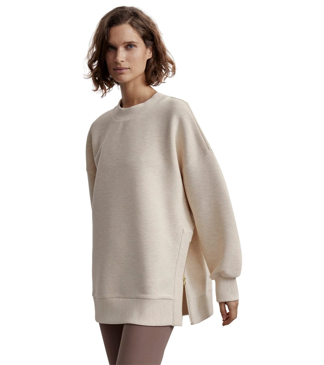 Varley Mae Longline Sweat Oatmeal Marl 3 Varley Mae Longline Sweat Oatmeal Marl