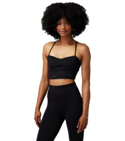 Spiritual Gangster Camille Dream Tech Eco Jersey Bra Black -Pranty Yoga Shop 7092967571499 black
