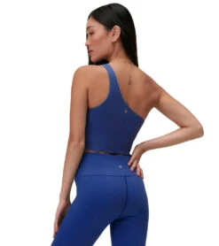 Spiritual Gangster Luna One Shoulder Crop Tank -Pranty Yoga Shop 7092968849451 indigo 3a