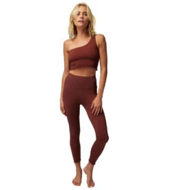 Spiritual Gangster Luna One Shoulder Crop Tank -Pranty Yoga Shop 7092968914987 washedburgundy 4a