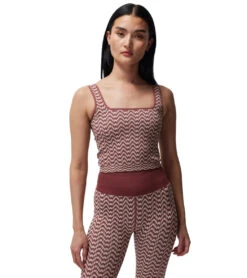 Spiritual Gangster Athena Seamless Jacquard Crop Canyon Geo Burgundy -Pranty Yoga Shop 7092970094635 canyongeoburgundy