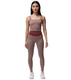 Spiritual Gangster Athena Seamless Jacquard Crop Canyon Geo Burgundy -Pranty Yoga Shop 7092970094635 canyongeoburgundy 3a