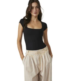 Free People Square Eyes Bodysuit -Pranty Yoga Shop 7093384151083 black 5a