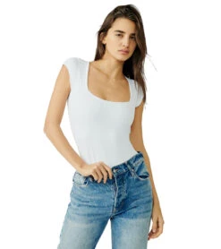 Free People Square Eyes Bodysuit White -Pranty Yoga Shop 7093384216619 white 4a 1