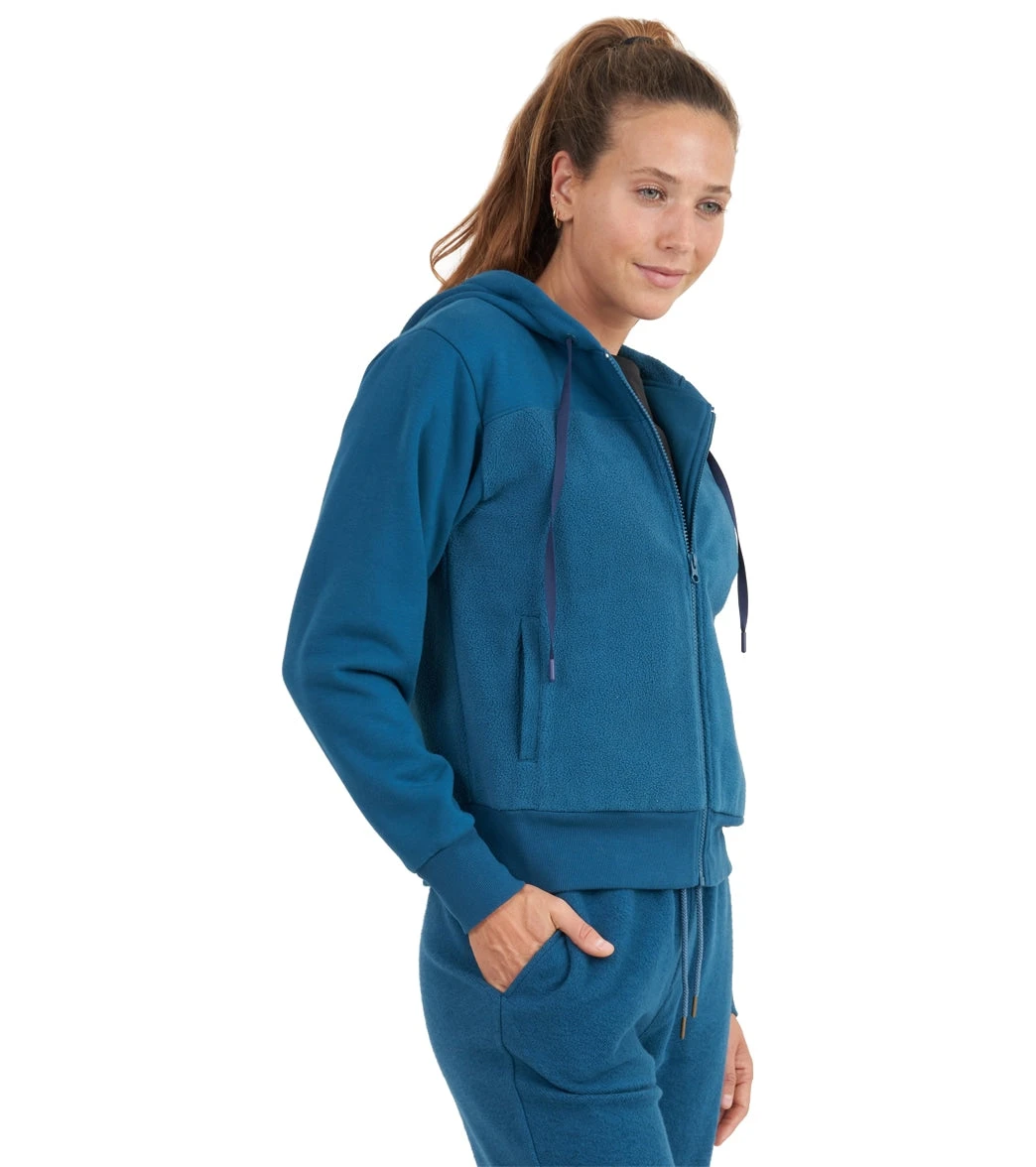 Thrive Societe Sherpa Zip Hoodie Blue Coral 3 Thrive Societe Sherpa Zip Hoodie Blue Coral