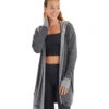 Thrive Societe Hooded Drape Cardi -Pranty Yoga Shop 7103159009323 heatherblack 1a