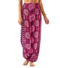 Lotus And Luna Harem Pants Magenta/White -Pranty Yoga Shop 7143834714155 magentawhite