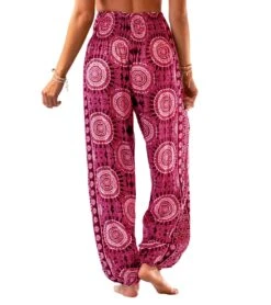 Lotus And Luna Harem Pants Magenta/White
