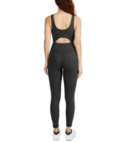 Cream Yoga Heather Jumpsuit -Pranty Yoga Shop 7143837073451 black 3a