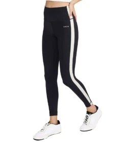 Cream Yoga Hana 7/8 Side Stripe Legging -Pranty Yoga Shop 7143843692587 black 2a